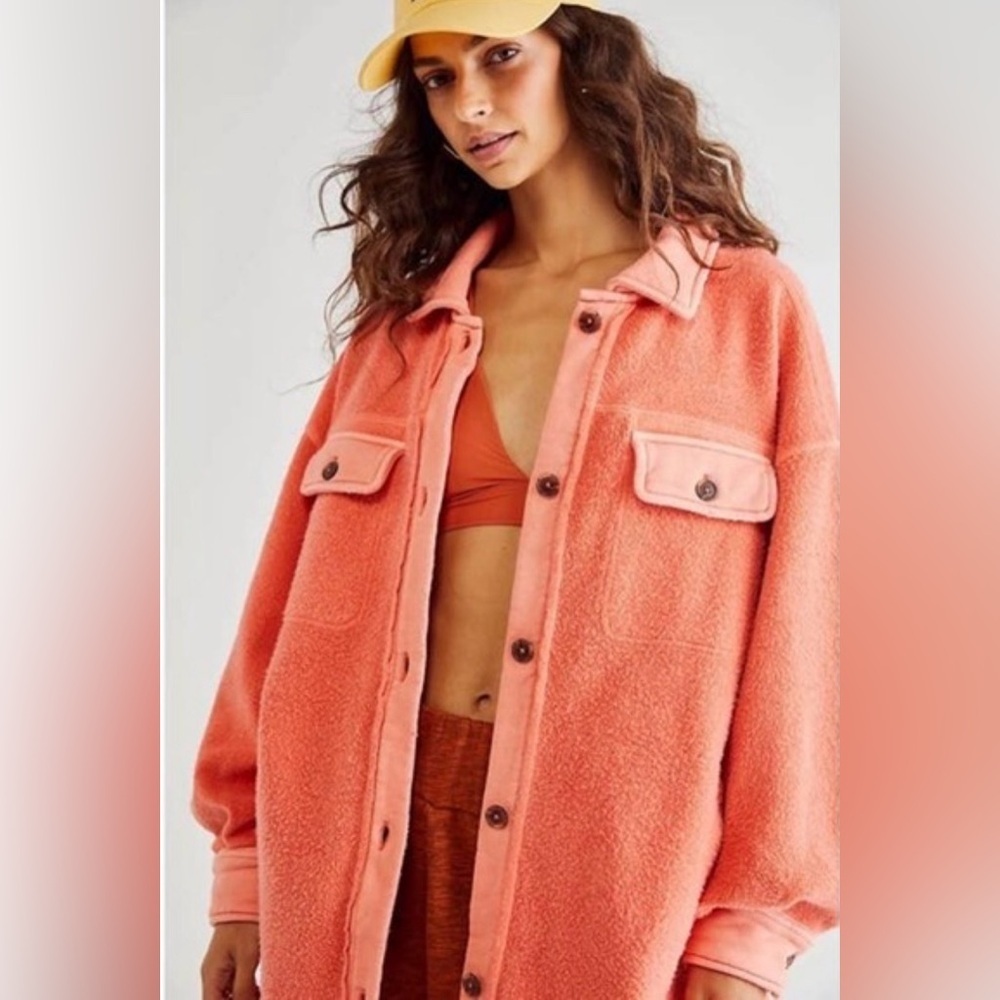 Free People womens ruby jacket scarlet ibis oversized size medium NWT